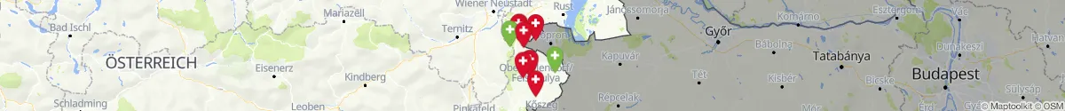 Kartenansicht für Apotheken-Notdienste in der Nähe von Kobersdorf (Oberpullendorf, Burgenland)